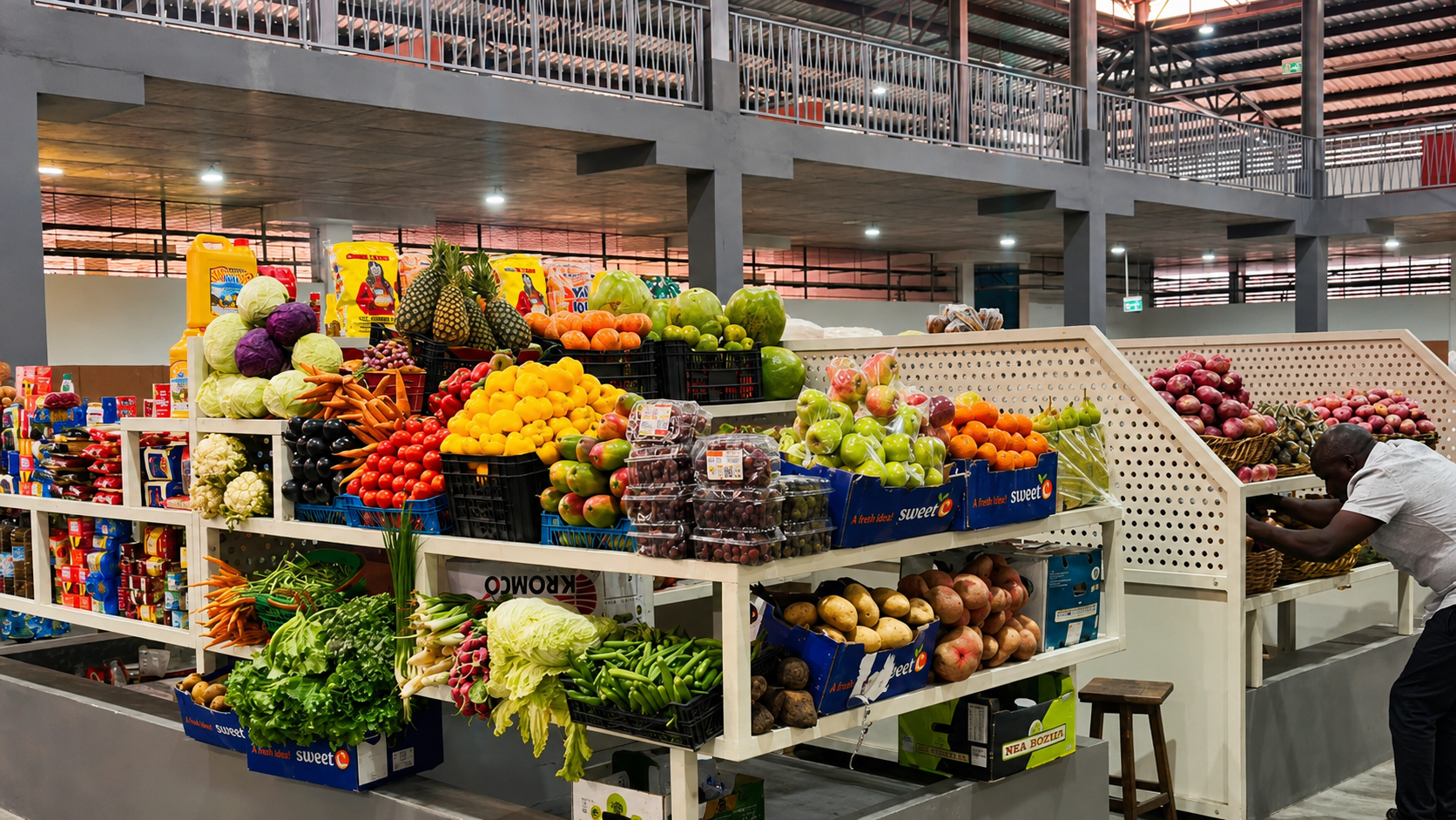 Marché de fruits et produits frais